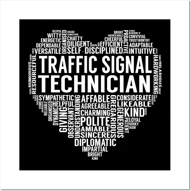 Traffic Signal Technician Heart Wall Art by LotusTee